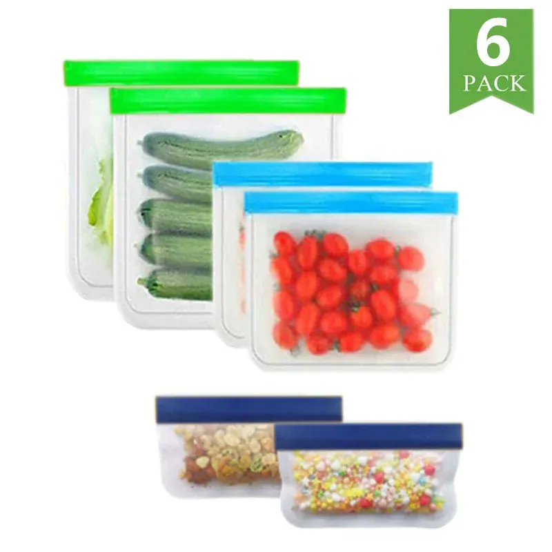 Sachets Zip Alimentaires Réutilisables - Lot de 12 pièces Hermétiques