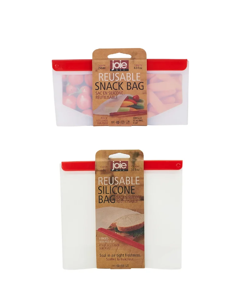 Sachets Silicone Réutilisables Hermétiques - Lot de 2 Pièces