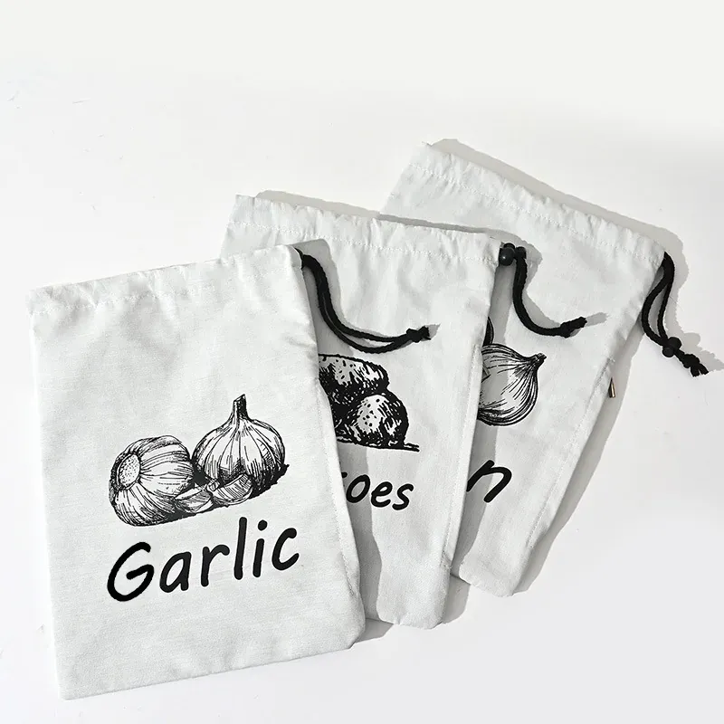 Sacs Conservation Légumes 30x40cm - Lot de 3 avec Cordon de Serrage