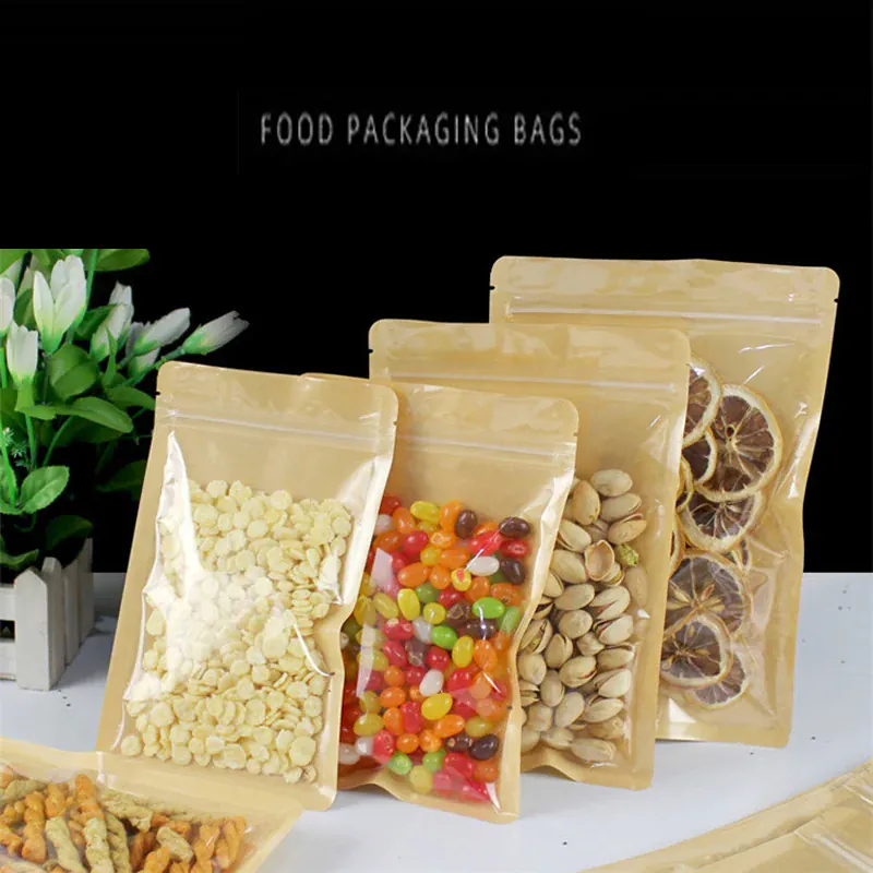 Sachets Kraft avec Fenêtre Transparente - Lots de 50