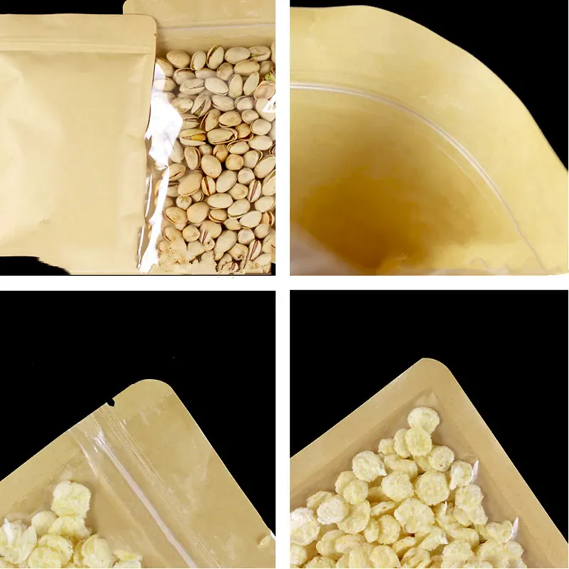 Sachets Kraft avec Fenêtre Transparente - Lots de 50