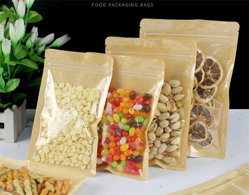 Sachets Kraft avec Fenêtre Transparente - Lots de 50
