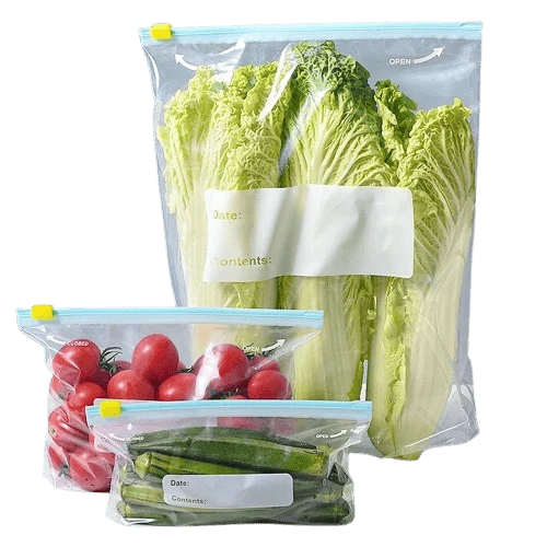 Sachets Zip Alimentaires Réutilisables - Lot de 60 pièces Anti-Fuite