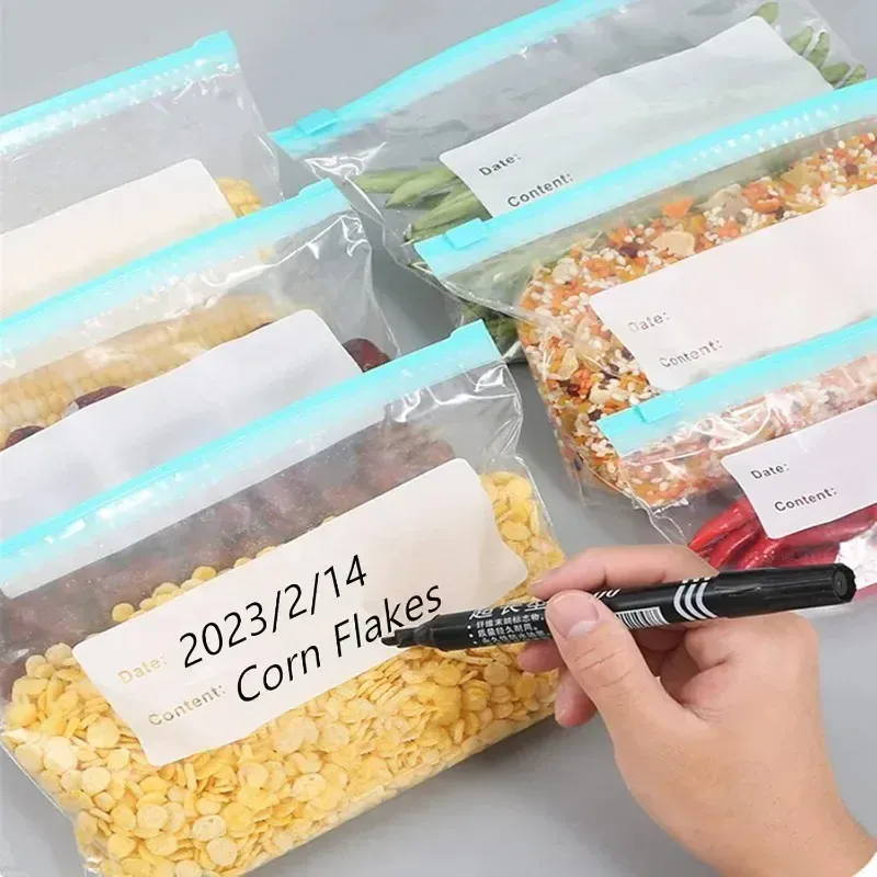 Sachets Zip Alimentaires Réutilisables - Lot de 60 pièces Anti-Fuite