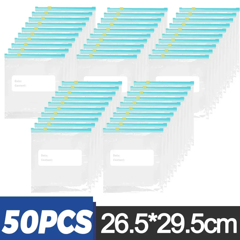Sachets Zip Alimentaires Réutilisables - Lot de 60 pièces Anti-Fuite