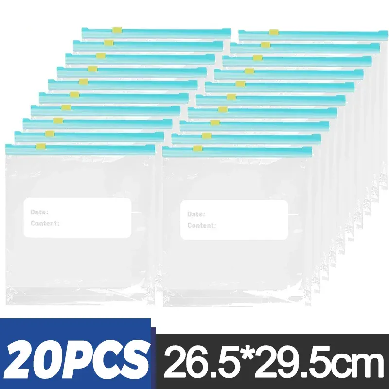 Sachets Zip Alimentaires Réutilisables - Lot de 60 pièces Anti-Fuite