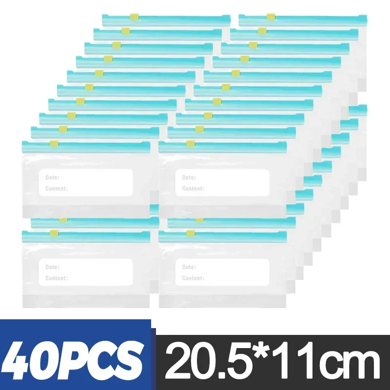 Sachets Zip Alimentaires Réutilisables - Lot de 60 pièces Anti-Fuite