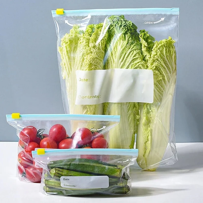 Sachets Zip Alimentaires Réutilisables - Lot de 60 pièces Anti-Fuite