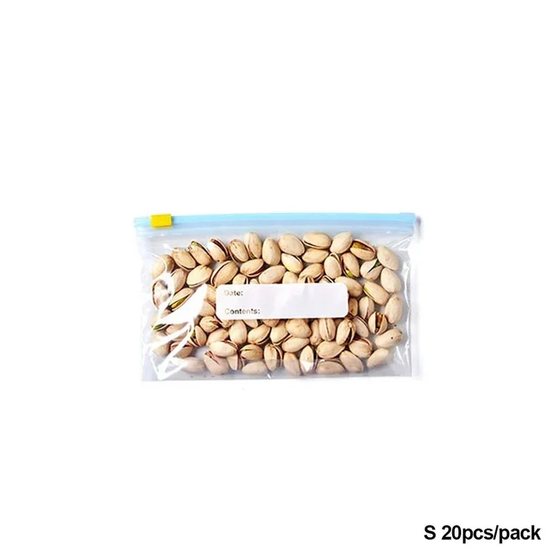 Sachets Zip Alimentaires Réutilisables - Lot de 60 pièces Anti-Fuite