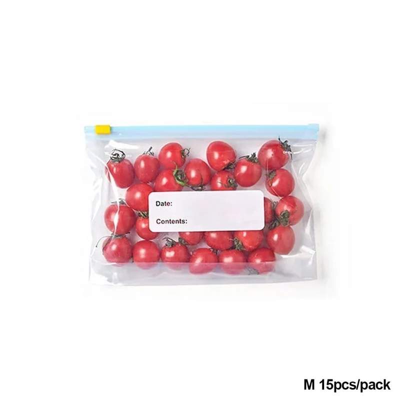 Sachets Zip Alimentaires Réutilisables - Lot de 60 pièces Anti-Fuite