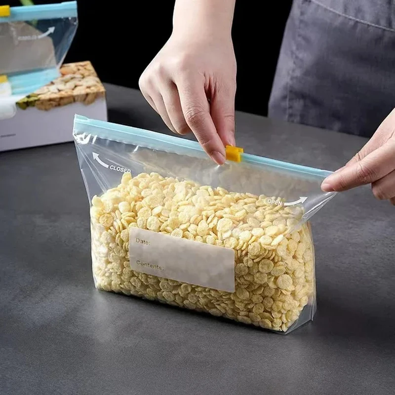 Sachets Zip Alimentaires Réutilisables - Lot de 60 pièces Anti-Fuite