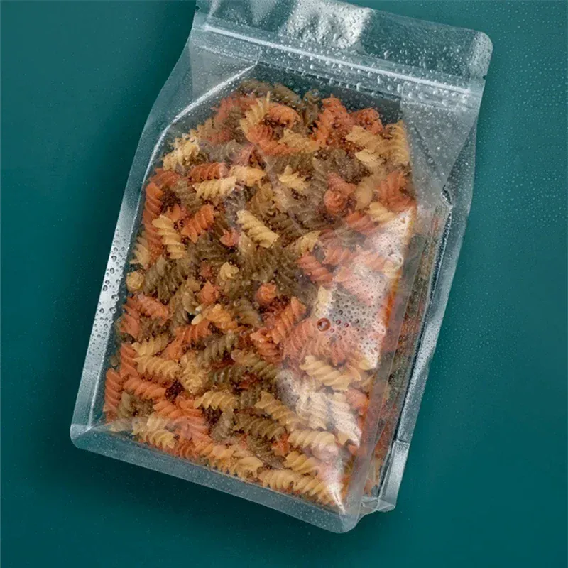 Sachets Zip Alimentaires Transparent Lot de 50 Pièces avec Poignée