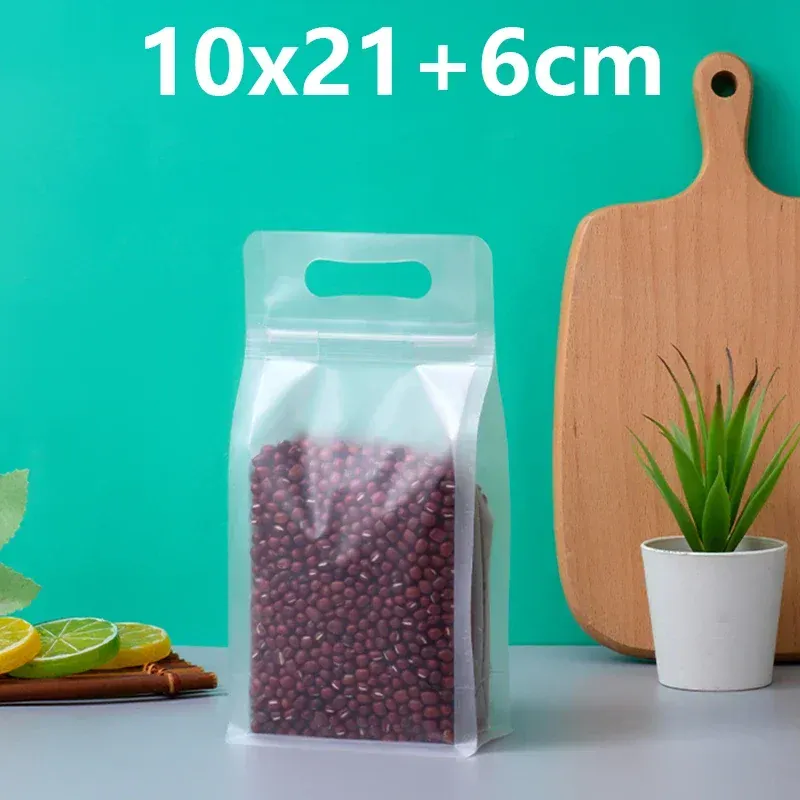 Sachets Zip Alimentaires Transparent Lot de 50 Pièces avec Poignée