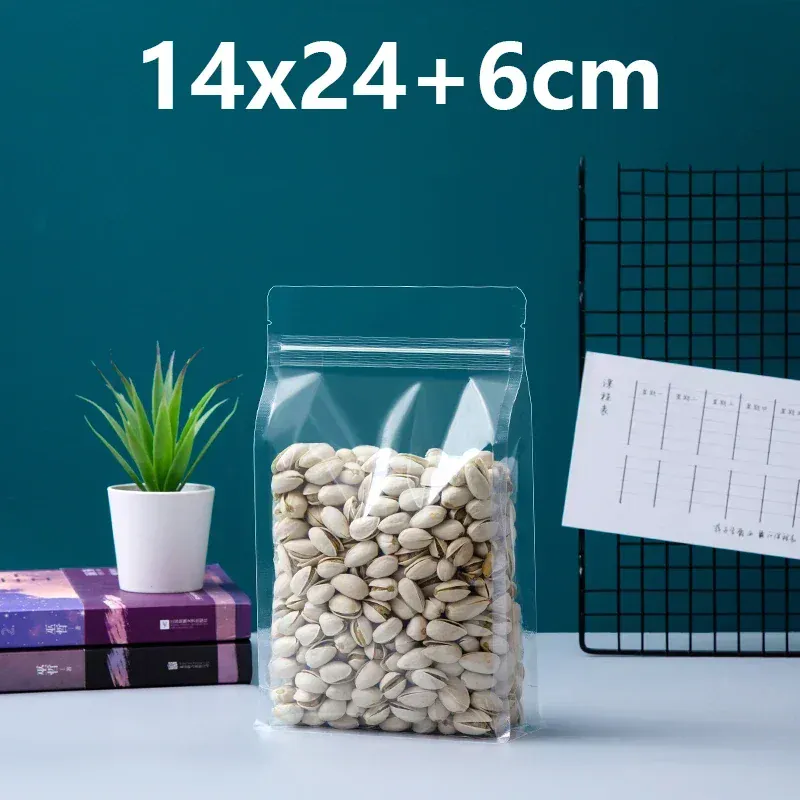 Sachets Zip Alimentaires Transparent Lot de 50 Pièces avec Poignée