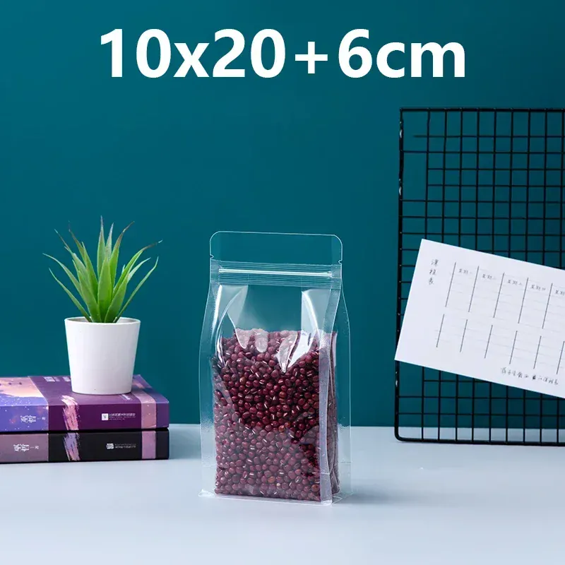 Sachets Zip Alimentaires Transparent Lot de 50 Pièces avec Poignée