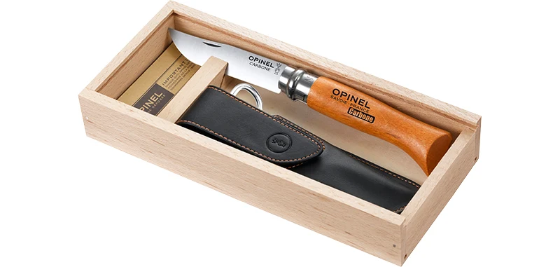 Couteau Opinel Plumier Carbone n°08 Hêtre