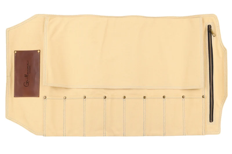 Mallette de couteaux vide Guillaume Léonard 8 places jaune pastel