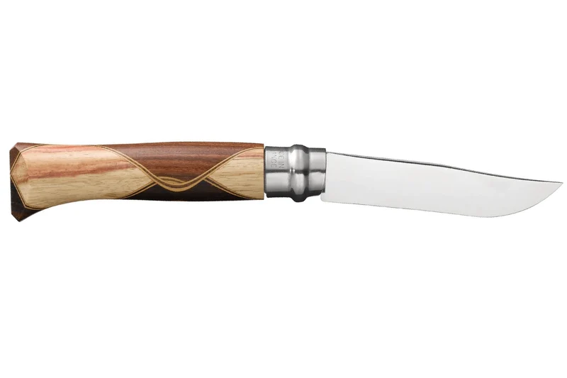 Couteau Opinel N°08 Chaperon lame poliglace et manche 4 bois