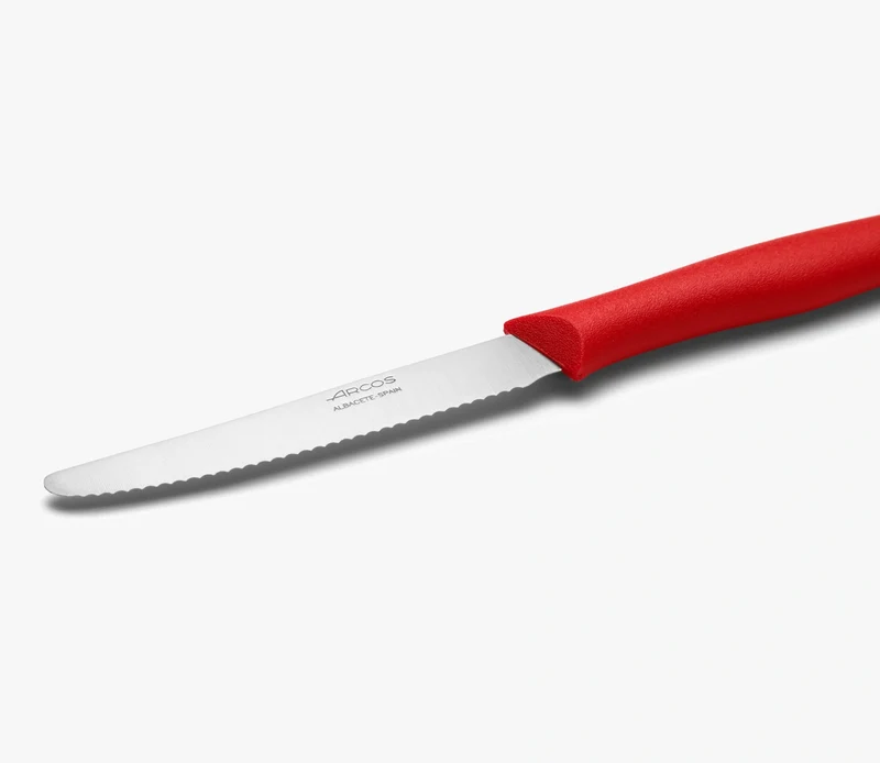 Cuchillo Mesa Color Rojo Con Sierra Serie Nova 110 mm