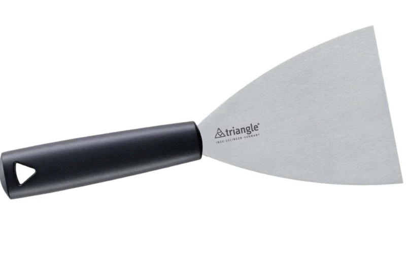 Spatule triangulaire professionnelle Triangle inox et manche en green grip