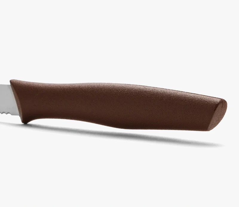 Cuchillo Mondador Color Marrón Serrado Serie Nova 100 mm