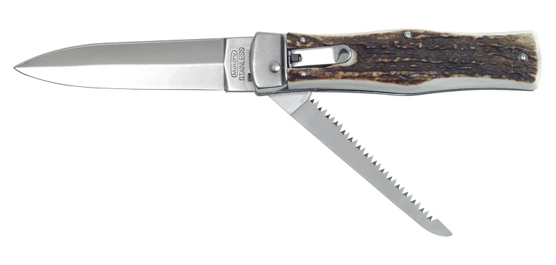 Couteau Automatique Predator Bois de cerf Mikov