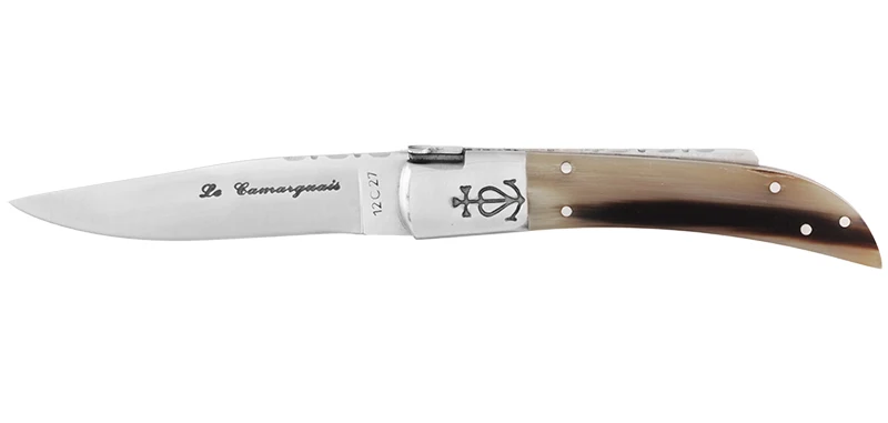 Couteau N°12 Trident forgé Corne Le Camarguais