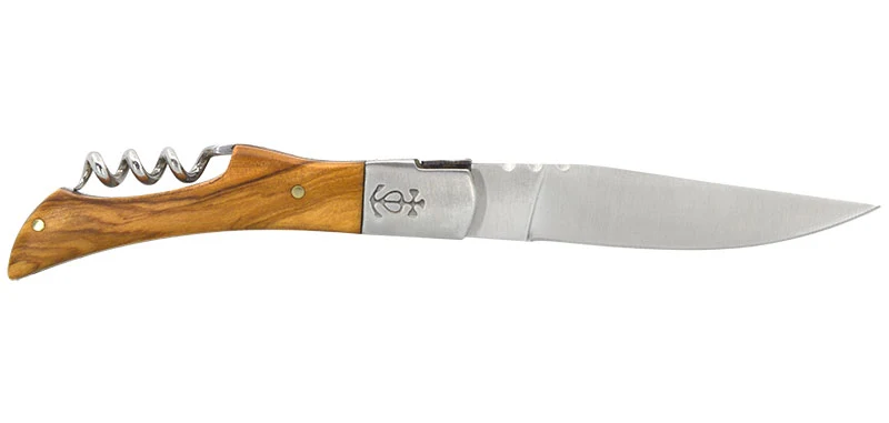 Couteau Bois D'olivier Tire-bouchon Le Camarguais