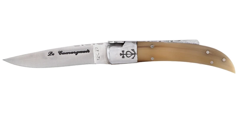 Couteau Pliant N°10 Trident forgé Corne Le Camarguais