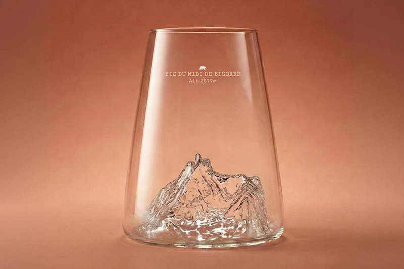 Verre à spiritueux long Alaskan Maker Topographic Pic du midi de Bigorre en verre cristallin