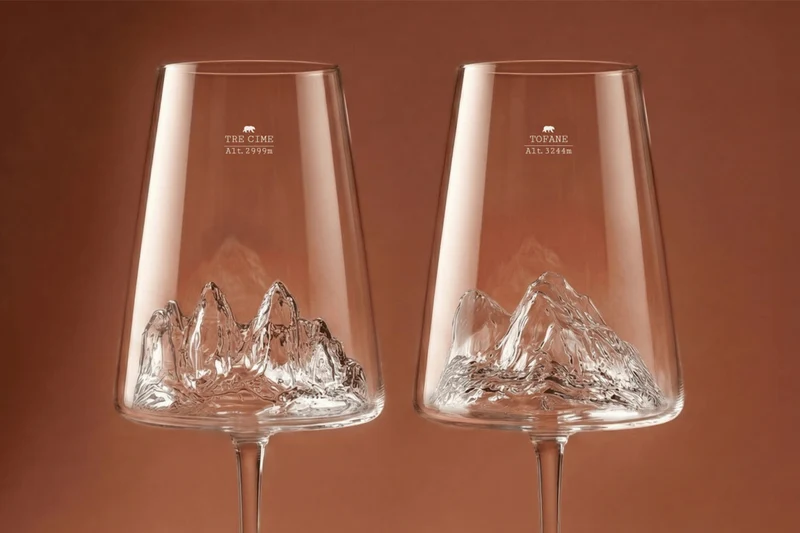 Coffret de 2 verres à vin Alaskan Maker Topographic Tre Cime di Lavaredo & Tofane