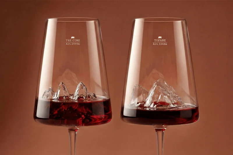 Coffret de 2 verres à vin Alaskan Maker Topographic Tre Cime di Lavaredo & Tofane