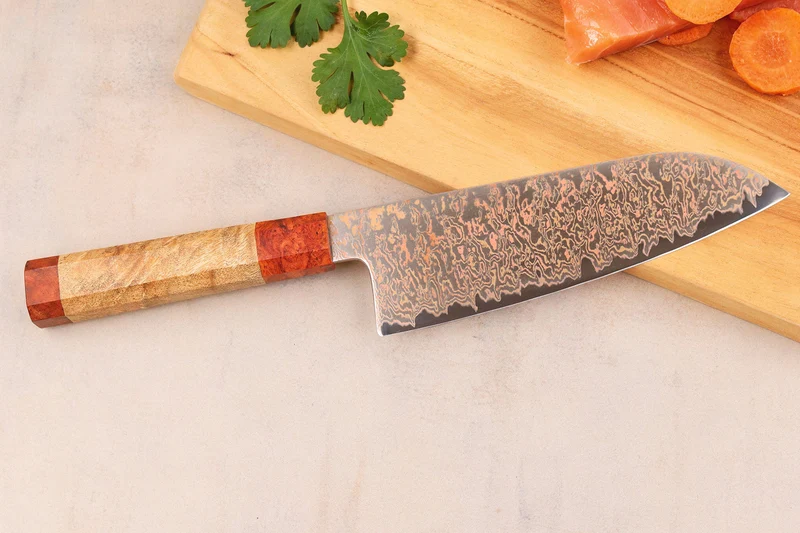 Couteau santoku 18cm Sayuto Érable Damas 12Cr