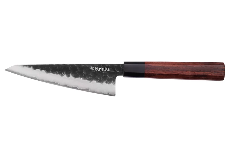 Couteau honesuki Sayuto Séquoia San Mai martelé 15cm