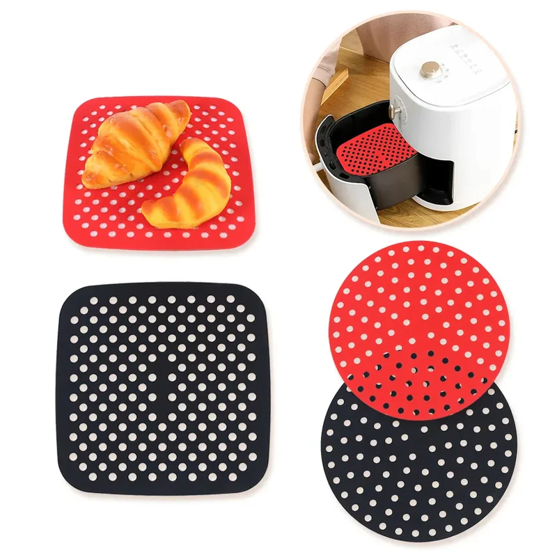 Moule Silicone Air Fryer Réutilisable - Lot de 2 Pièces Rondes