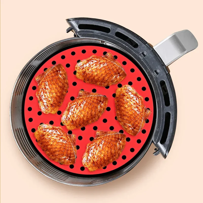 Moule Silicone Air Fryer Réutilisable - Lot de 2 Pièces Rondes