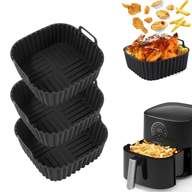 Moule Silicone Air Fryer Réutilisable Carré 25 cm - Antiadhésif