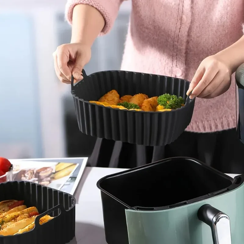 Moule Silicone Air Fryer Réutilisable Carré 25 cm - Antiadhésif