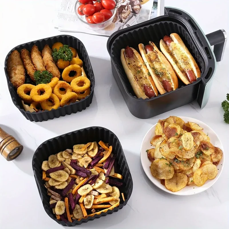 Moule Silicone Air Fryer Réutilisable Carré 25 cm - Antiadhésif