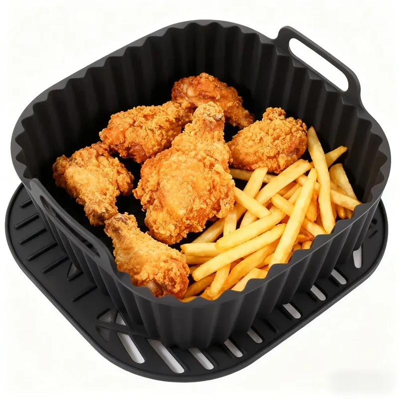 Moule Silicone Air Fryer Réutilisable Carré 4-7QT - Lot de 1 Pièce