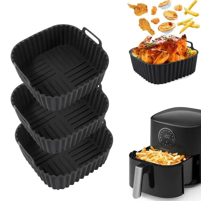 Moule Silicone Air Fryer Réutilisable Carré 4-7QT - Lot de 1 Pièce
