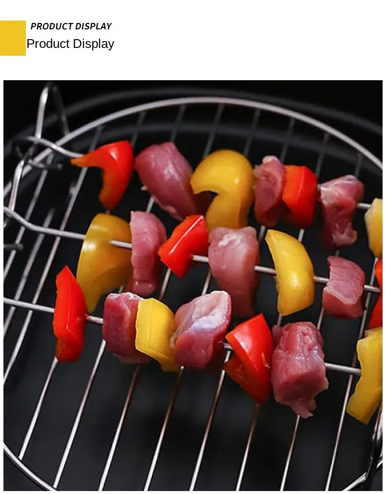 Grille Inox Air Fryer avec Brochettes et Supports - 5 pièces
