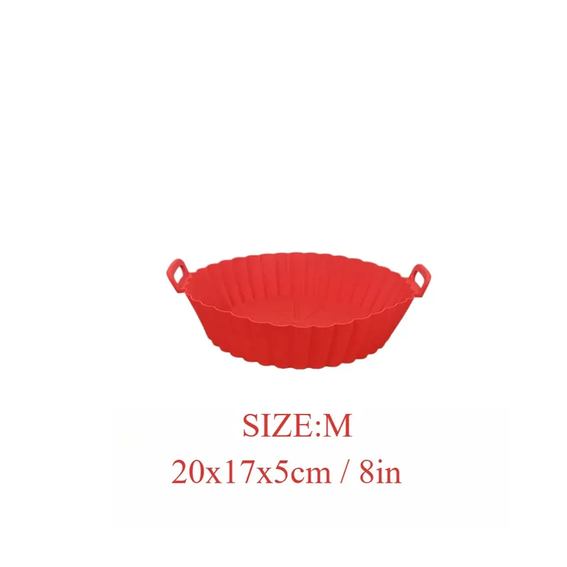 Moule Silicone Réutilisable Air Fryer Rond - Lot de 2 Pièces