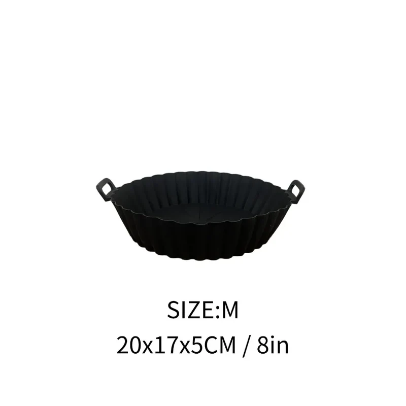 Moule Silicone Réutilisable Air Fryer Rond - Lot de 2 Pièces
