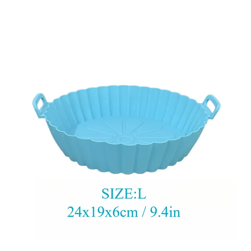 Moule Silicone Réutilisable Air Fryer Rond - Lot de 2 Pièces