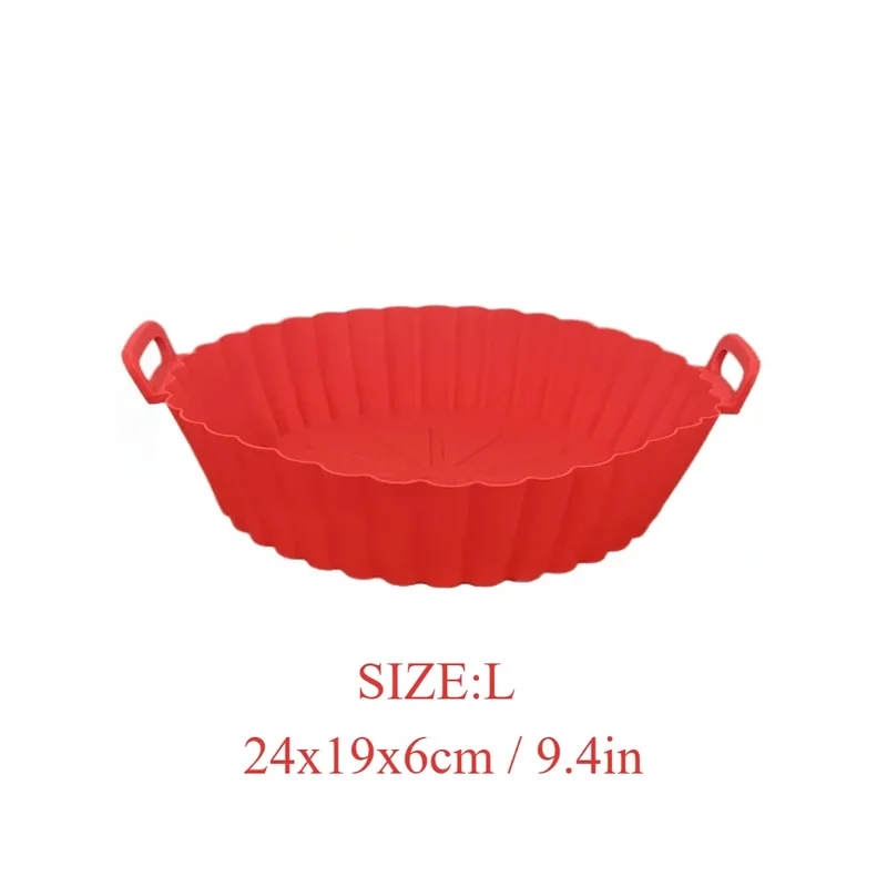 Moule Silicone Réutilisable Air Fryer Rond - Lot de 2 Pièces