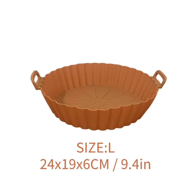 Moule Silicone Réutilisable Air Fryer Rond - Lot de 2 Pièces