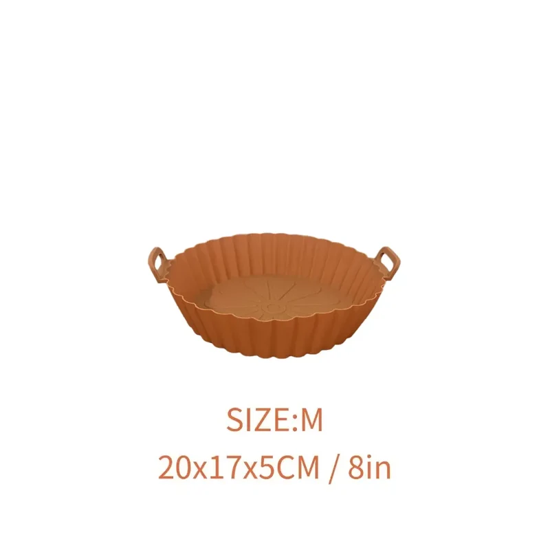 Moule Silicone Réutilisable Air Fryer Rond - Lot de 2 Pièces