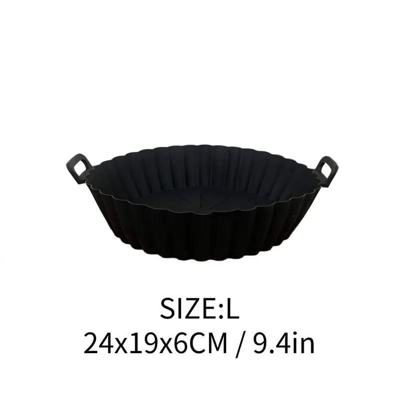 Moule Silicone Réutilisable Air Fryer Rond - Lot de 2 Pièces