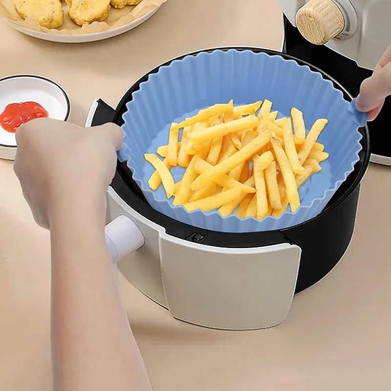 Moule Silicone Réutilisable Air Fryer - Lot de 4 Pièces Colorées
